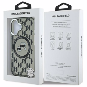 Karl Lagerfeld IML Monogram Karl & Choupette Head MagSafe iPhone 16 Ümbris - must