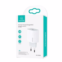 USAMS Võrgulaadija 1xUSB-C T34 20W 5V-3A(only head) PD3.0 Fast Charging valge CC118TC01 (US-CC118)