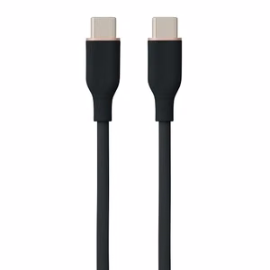 Silicone Kaabel USB Type-C - Type-C, 60W, (must, 1m)