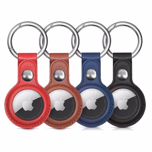 Apple AirTag PU Leather Case - Black, Brown, Red, Blue - 4 pieces