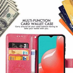 Ümbris Flower Book Samsung A165 A16 4G/A166 A16 5G rose-punane