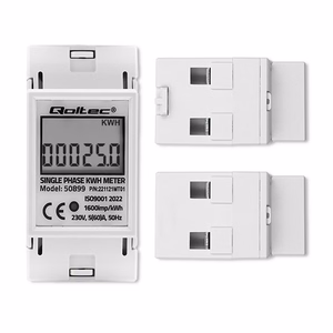 Qoltec 50899 – ühefaasiline elektrooniline elektriarvesti, 230 V, LCD, 2P, DIN-liist