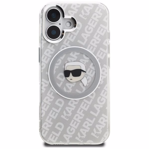 Karl Lagerfeld IML Karl Head Logo MagSafe Case for iPhone 16 - Gray