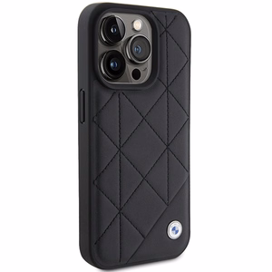 BMW Leather Quilted чехол для iPhone 15 Pro Max - чёрный