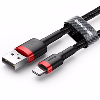 Baseus Cafule USB Lightning Cable 2,4A 0,5m (Punane+Must)