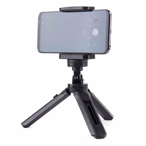 Mini statiivi selfipulga hoidik telefonile, kaamerale ja GoPro, 16-21 cm - must