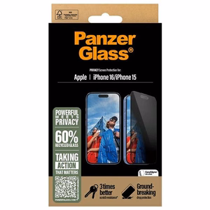 PanzerGlass Privaatsus Ekraanikaitse iPhone 16 6.1" Ultra-Wide Fit P2861