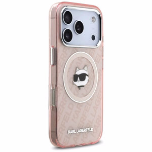 Karl Lagerfeld IML Choupette Head Logo MagSafe Ümbris jaoks iPhone 17 Pro Max - Roosa