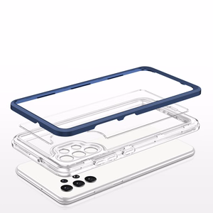 Läbipaistev 3in1 ümbris Samsung Galaxy A32 5G Frame Gel Cover Sinine