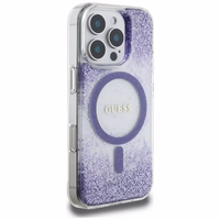 Guess HC Resin Bottom Glitter MagSafe ümbris jaoks iPhone 16 Pro Max - lilla