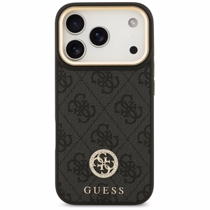 Guess 4G Strass Logo & Big Strap Metal Buttons MagSafe чехол iPhone 17 Pro черный