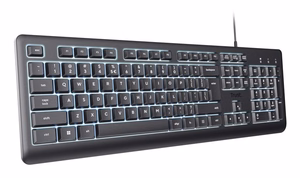 Trust Primo valgustatud klaviatuur kodu/kontori USB QWERTY US English must