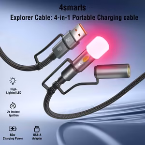 4in1 USB-C kaablite komplekt Explorer 60W 1m must