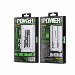 WEKOME WP-339 Container Series akupank, 10000 mAh, PD 20 W + QC 22,5 W, sisseehitatud USB-C- ja Lightning-kaablitega, hõbedane