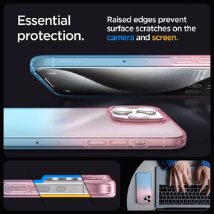 Spigen Liquid Crystal iPhone 15 Pro Ümbris - roosa/sinine