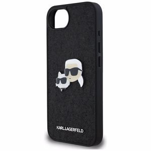 Karl Lagerfeld Fixed Glitter Karl&Choupette Heads Metal Pin iPhone 16e Ümbris - Must