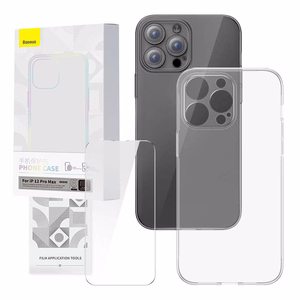 Läbipaistev ümbris ja karastatud klaaskomplekt Baseus Corning iPhone 12 Pro Max jaoks