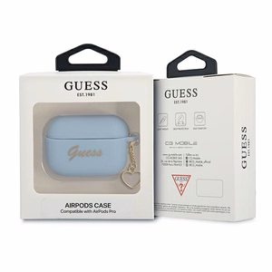 Guess GUAPLSCHSB AirPods Pro kate sinine/sinine Silikoonist Charm Heart Collection