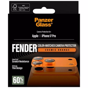 PanzerGlass Fender Camera Protector Karastatud klaas Lens jaoks iPhone 17 Pro - oranž