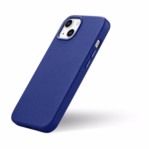 iCarer Litchi Premium nahkkott iPhone 14 Magnetic Leather Case MagSafe tumesinine (WMI14220709-DB)