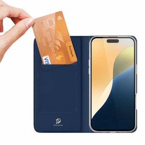 DUX DUCIS wallet case SKIN PRO jaoks IPHONE 16 Plus sinine