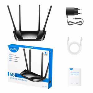 CUDY LT400 EU juhtmevaba ruuter Wi-Fi 300 Mbps 2.4 GHz 4G LTE SIM must