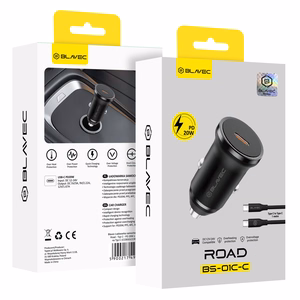 Blavec Автомобильное зарядное устройство BS-01C-C Road — Type C — PD 20W с кабелем Type C — Type C (CCBS01CCR-CB) чёрный