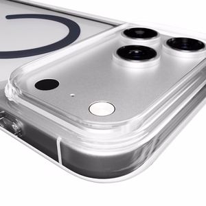Puro Lite Mag TPU+PC Ümbris Compatible with MagSafe jaoks iPhone 17 Pro - Läbipaistev with Sinine Ring