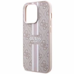 Guess 4G Printed Stripes MagSafe ümbris jaoks iPhone 15 Pro - roosa