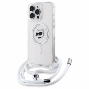 Karl Lagerfeld IML Choupette Head & Cord Magsafe iPhone 16 Pro Ümbris - Clear