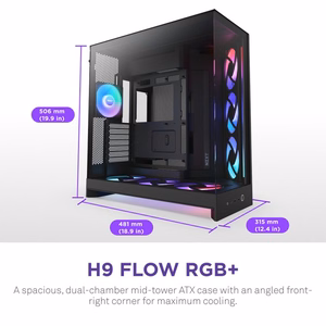 NZXT H9 Flow RGB+ Midi Tower чёрный