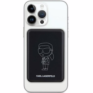 Karl Lagerfeld NFT Outline Ikonik MagSafe 5000 mAh induktiivne akupank – must