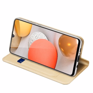 DUX DUCIS Skin Pro raamaturiiuli tüüpi ümbris Samsung Galaxy A42 5G jaoks kuldne