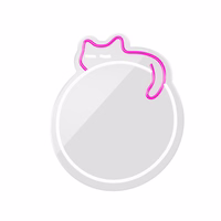 Neon MIRROR LED SLEEPING CAT valge roosa FMNE03 Forever Light