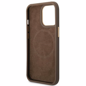 Guess GUHMP14LU4GPRW iPhone 14 Pro 6.1 "brown / brown hard ümbris 4G Logo Plate MagSafe