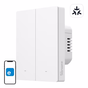 SONOFF M5-2C-80W WiFi Matter nutikas seina lüliti (2-channel, jaoks raam)