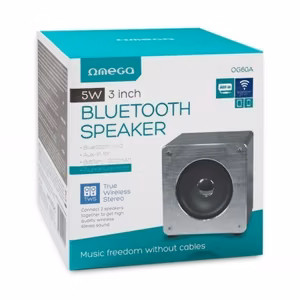 Bluetooth portable speaker OMEGA WOODEN OG60A (MicroSD, laisvų rankų įranga, AUX,FM) hõbedane