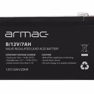 Armac B/12V/7Ah – universaalne 12 V geeliaku UPS-süsteemidele, 7 Ah