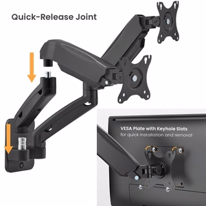 Kahe monitori 17”-32” vedru abistatud käe kinnitus