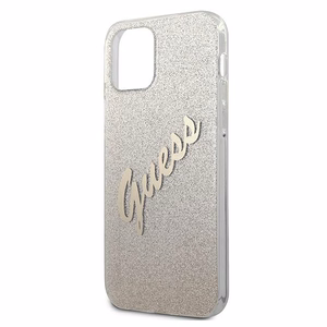 Guess GUHCP12SPCUGLSGO iPhone 12 mini 5.4" kuldne/kuldne kõvakaaneline Glitter Gradient Script