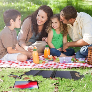 Choetech SC001 solar foldable Laadija 19W 2x USB-A - must