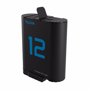 TELESIN lithium battery jaoks GoPro Hero 12/11/10/9 (sinine)