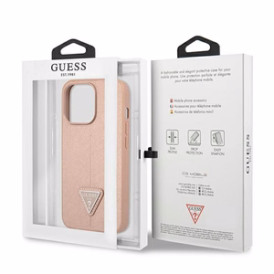 Guess GUHCP13LPSATLP iPhone 13 Pro / 13 6.1" roosa/roosa kõvakott SaffianoTriangle Logo