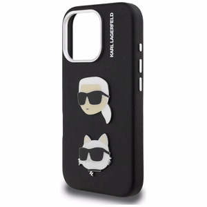 Karl Lagerfeld FW Grained Karl & Choupette Heads Pins Ümbris iPhone 16 Pro - must