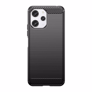 Гибкий чехол с карбоновым узором для Xiaomi Redmi 12 Carbon Case - чёрный