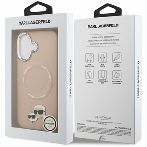 Karl Lagerfeld Karl & Choupette Pins MagSafe Ümbris jaoks iPhone 17 Roosa