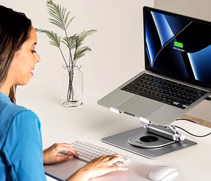 Adjustable laptop stand + USB-C HDMI hub Unitek D1109B01 PD 100W