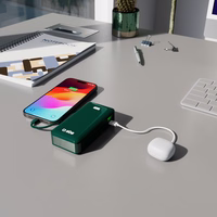 Powerbank SBS 10000 mAh 20W sisseehitatud USB-C kaabli ja digitaalse ekraaniga - roheline