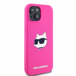 Karl Lagerfeld Silicone Choupette Head MagSafe Ümbris jaoks iPhone 15 Plus / 14 Plus - roosa