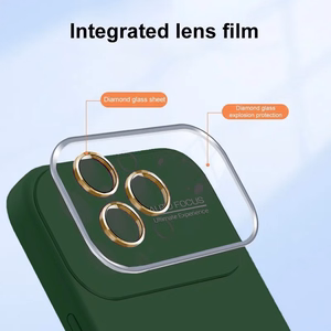 Soft Silicone Lens Ümbris jaoks Iphone 15 Plus roheline